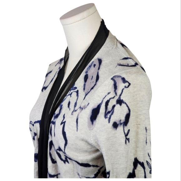 Simply Vera Vera Wang PM Floral Open Cardigan 100% Cotton Lightweight - Picture 2 of 7